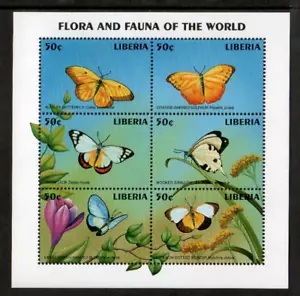 Liberia 1998 - Butterflies - Sheet of 6 Stamps - Scott #1315 - MNH - Picture 1 of 1