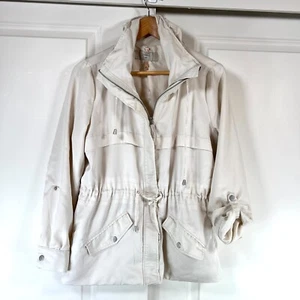 Bershka Sunny Days and Me Womens Cream Trench Coat Jacket Size L - Picture 1 of 12