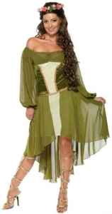 Tales of Old England Fair Maiden sexy Kleid und Blumenheiligenschein Kostüm groß 14-16 - Bild 1 von 3