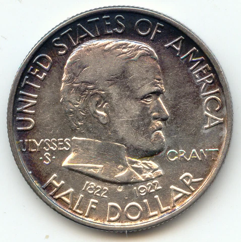1922 Ulysses S. Grant Commemorative Half Dollar, Lustrous AU Cover