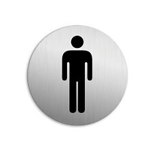 Sign Restroom Toilet Gentlemen Men  | Ø 75 mm Aluminium self-adhesive