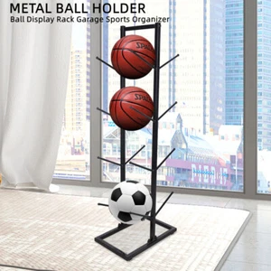 Ball Rack Basketball Soccer Football Storager Rack Floor Stand Organizer Iron - Picture 1 of 12
