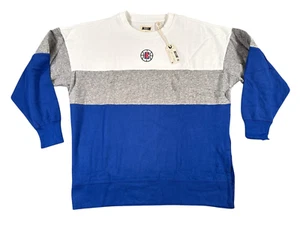 Tailgating LA Clippers Sweatshirt Mens Large White Colorblock Crewneck NBA Logo - Picture 1 of 12