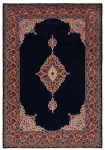 Kashmar Tappeto Persiano Annodato a Mano 337x235 cm-Fine Oriente Tappeto Blu - Picture 1 of 13