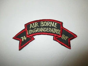 b7466 US Army Vietnam tab 74 Airborne Long Range Patrol Inf Infantry ywl IR37B - Picture 1 of 3