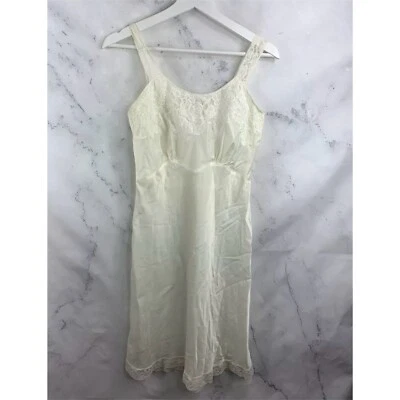 Vestido sin Mangas Vintage Años 50 Talla S 36 Marfil Encaje Lencería Camisón Novia Hollywood  Foto 1 de 4