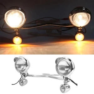 Passing Turn Signal Spot Light Bar For Yamaha V Star 650 950 1100 Custom Classic - Picture 1 of 12