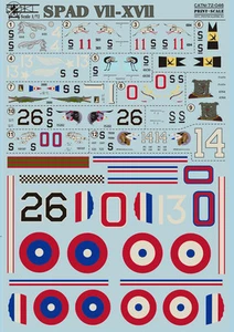 Print Scale 72-046 - 1/72 Decal for Spad VLL-XVLL (Aircraft wet decal) - Photo 1 sur 12
