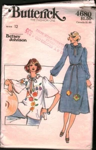 4680 Abito Vintage Butterick Cucito Modello Misses Anni 80 Top Cintura Betsey Johnson - Foto 1 di 2