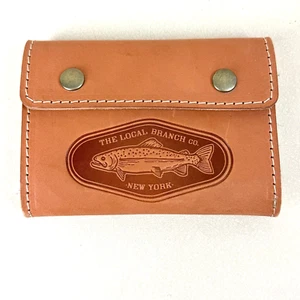 The Local Branch New York Fly Fisherman Leather Wallet Snap Sherpa Pocket Fish - Picture 1 of 13