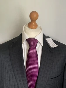 Mens *NEW* ELEGANT BRIONI 150's WOOL SUIT In CHARCOAL GREY CHECK 46R *B.N.W.T* - Picture 1 of 10