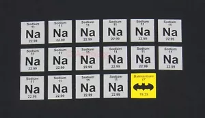 Maglietta NA NA BATMAN-Tavola periodica chimica sodio scienza DC Comics taglia S-3X - Foto 1 di 3