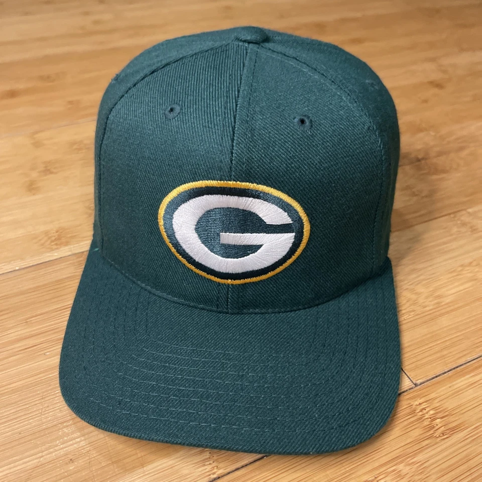 De Colección American Needle Green Bay Packers Lana Años 90 Básico Snapback Gorra Gorra NFL Foto 1 de 4