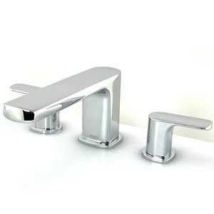 🌱 MOEN T935 Rizon 2-Handle Roman Tub Faucet Trim Set - Chrome $482 READ - Picture 1 of 18