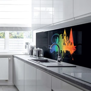 Premier Range Acryl Spritzschutz "Pride" London auf schwarz und Zubehör - Bild 1 von 5