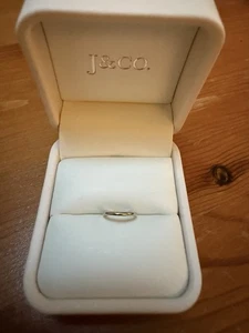 14K Solid White Gold Tiny Clicker Hoop 8mm J&Co Jewellery One Piercing Earring - Picture 1 of 11