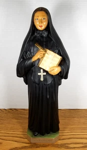 Vintage  Solid Chalkware St. Francis Xavier Cabrini Statue Catholic Statuary Co - Picture 1 of 17