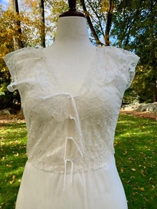 Camisón vintage de chifón plisado con encaje de los años 30/lencería antigua de Hollywood - Imagen 1 de 22