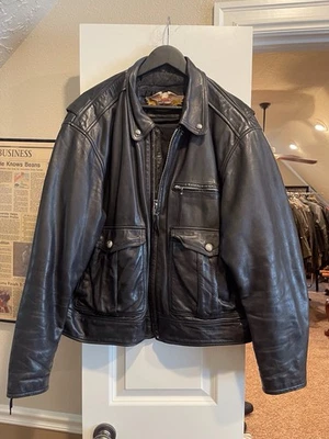 Hombre Harley Davidson Chaqueta Cuero XL Foto 1 de 4