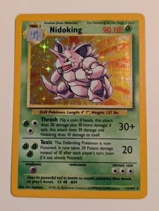 Nidoking 11/102 Holo Rare Base Set Pokémon Card - Picture 1 of 2