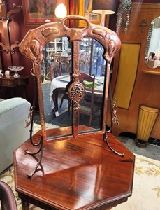 Art Nouveau Copper Mirror - Picture 1 of 7