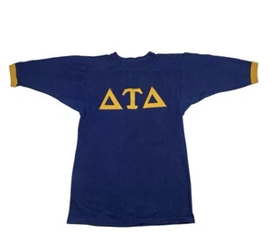 Vintage Fraternity T Shirt Ringer Delta Tau Delta 40s/50s “Lil Sis” Small Jersey - Picture 1 of 12