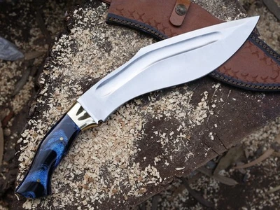 Cuchillo Kukri hecho a mano hoja de carbono 15" mango de resina cuchillo de caza con S _BL-2583 Foto 1 de 4