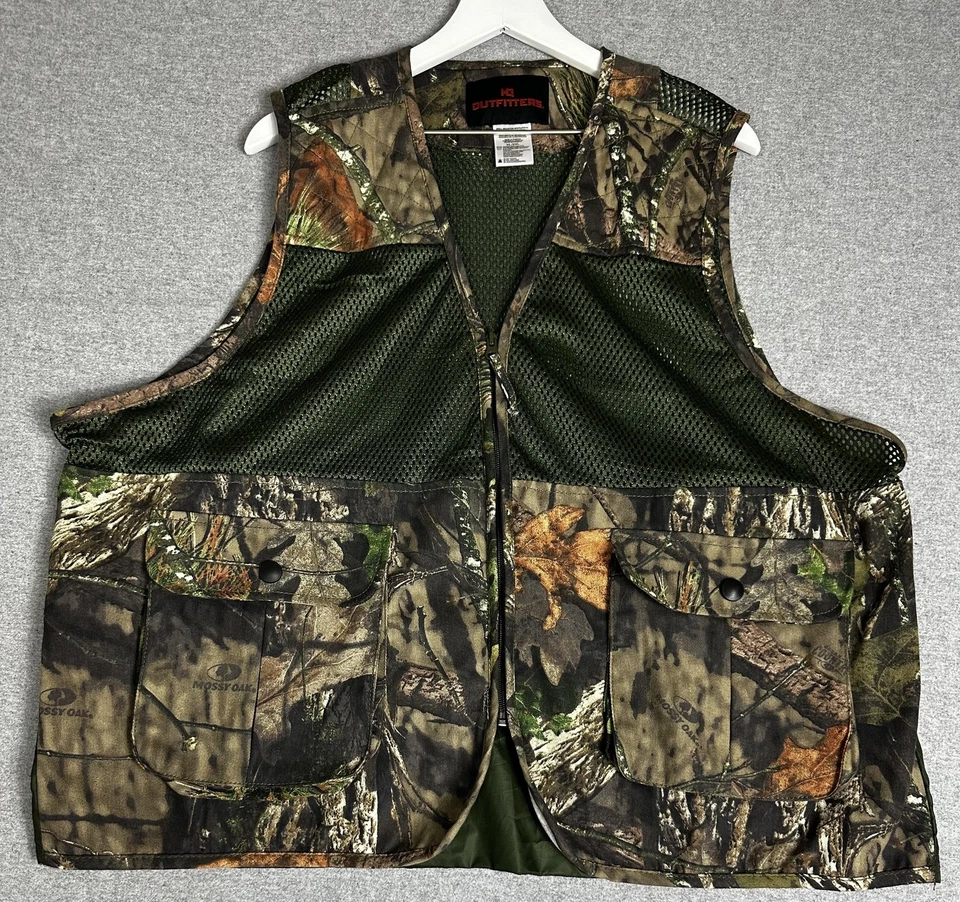 HQ Outfitters Camo Hunting Vest XL 2XL Mossy Oak Mesh Pockets Outdoor Fishing - Image 1 of 4