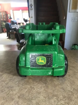JOHN DEERE TOY DUMP TRUCK PLASTIC 16 1/2" LONG 11 1/2" WIDE - Image 1 of 4