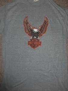 Vtg 70s Harley Davidson T Shirt Eagle Print Sz Large Single Stitch USA Made - Picture 1 of 5