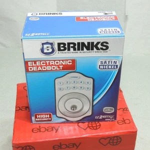 Brinks Electronic Deadbolt Satin Nickel Keyless Entry Door Lock 2686-119 New NIB - Picture 1 of 10