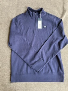 Vineyard Vines Quarter Zip Youth 16 Large Long Sleeve Pullover NWT Navy - Picture 1 of 1