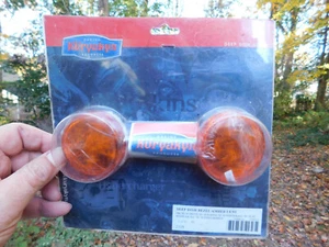 HD Harley Kuryakyn 2108 Deep Dish Bezel Amber Lens to Bullet Turn Signal/Blinker - Picture 1 of 3