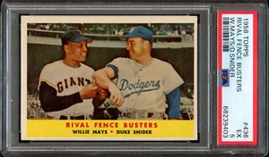 BB - 1958 - Topps - #436 - Rival Fence Busters - PSA 5 - EX - Bild 1 von 2