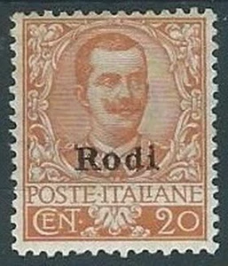 1916 ÄGÄIS RHODOS FLORAL 20 CENT MH * - W108-4 - Bild 1 von 1