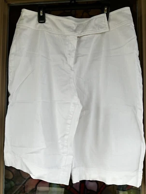 Pantalones Cortos Pantology Para Mujer Talla 12 Blanco Vestido Bermudas Pantalones Cortos Frente Plano Foto 1 de 4