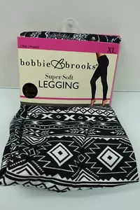 Leggings Super Soft Bobbie Brooks Black/White Elephant Yoga Pants - NWT - Picture 1 of 3