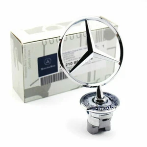 Chrom Stern Motorhaube Logo Badge Emblem für Mercedes-Benz C-Klasse E-Klasse S-Klasse - Bild 1 von 10