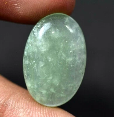 Rarest Semi Precious 17.20 Ct Natural Green Aventurine Cabochon Quartz Gemstone - Image 1 of 4