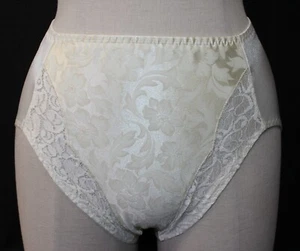 Vintage NWOT Playtex Tummy Control Satin Floral Lace Hi-Cut Brief Panties 2666 L - Picture 1 of 13