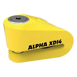 Oxford Alpha XD14 Motorcycle Scooter Disc Lock 14mm Pin Yellow Sold Secure New - Afbeelding 1 van 6