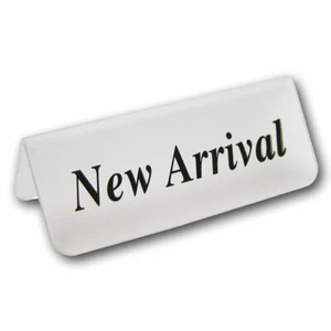 Acrylic Sign Countertop Sign Store Sign Message Sign " NEW ARRIVAL " 3"W - Picture 1 of 1