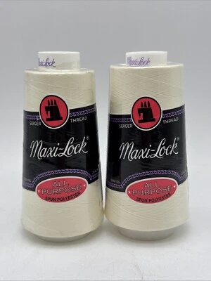 Lot of 2 New Maxi-Lock All-Purpose Spun Polyester Serger Thread - 3000 Yd Cones - Image 1 of 2