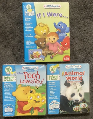 LeapFrog LittleTouch LeapPad 3 Pc Lot Baby Infant Toddler English Spanish Colors - Image 1 of 4