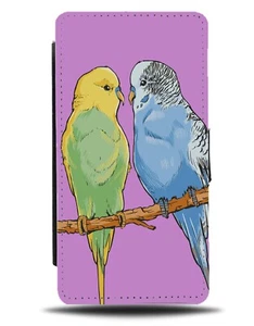 Blau und gelb Budgies Flip Geldbörse Etui Budgie Vogel Vögel Kanarienvögel Haustier P535 - Bild 1 von 3