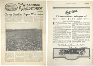 1913 The Wisconsin Agriculturist Farm News Newspaper Livestock Overland Motors - Picture 1 of 8