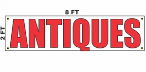 ANTIKES Banner Schild 2x8 für Geschäft Laden Einkaufszentrum Gebäude Ladenfront - Bild 1 von 2