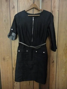sharagano Womens dress black tab sleeve size 8 - Picture 1 of 3
