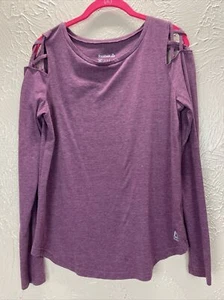 Top Reebok Manga Larga Hombro Frío Talla Mediana Ciruela - Imagen 1 de 3