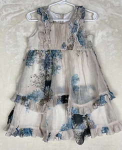 Vestido recto Isobella & Chloe flor volantes de gasa talla 4 niñas levita volantes nivel - Imagen 1 de 13